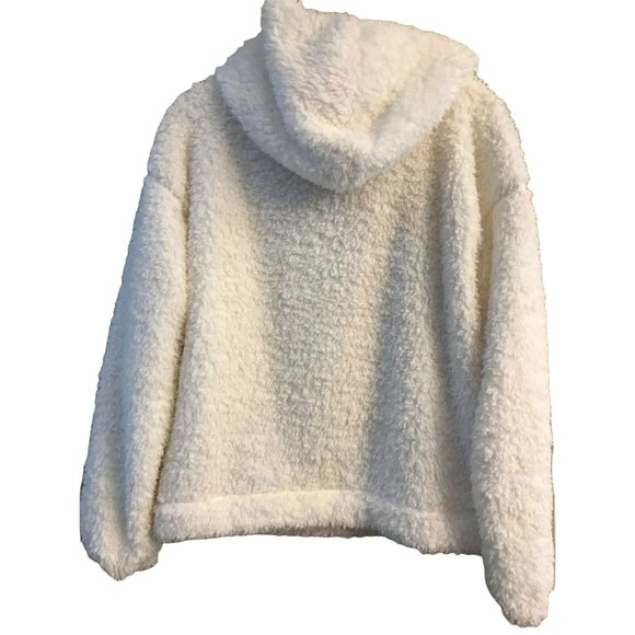 NWT GAP Pullover Sherpa Hoodie  XSMALL Cream Stretchy #00034 - Picture 2 of 5